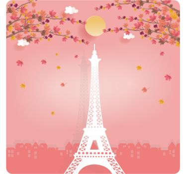 Dessous de verre moderne scène d'automne tour eiffel - TenStickers