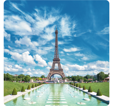 Dessous de verre moderne paysage de la tour eiffel - TenStickers