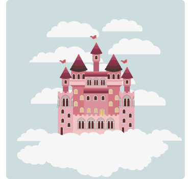 Dessous de verre geek illustration château féerique - TenStickers