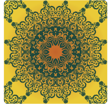 Dessous de verre motif orné jaune - TenStickers