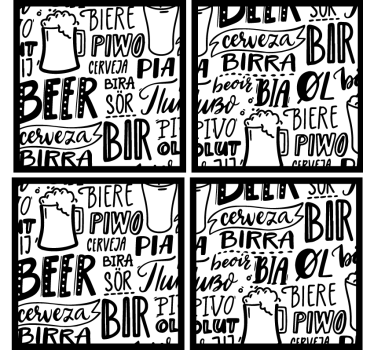 Dessous de verre bière terminologie variée - TenStickers