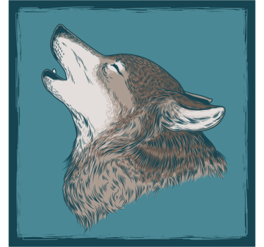 Dessous de verre geek illustration de loup hurlant - TenStickers