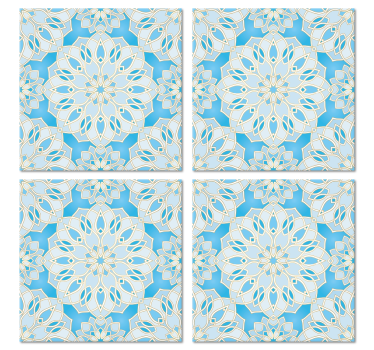 Dessous de verre Écusson de fleur intriqué - TenStickers