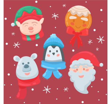 Dessous de verre noël assortiment de figurines festives - TenStickers