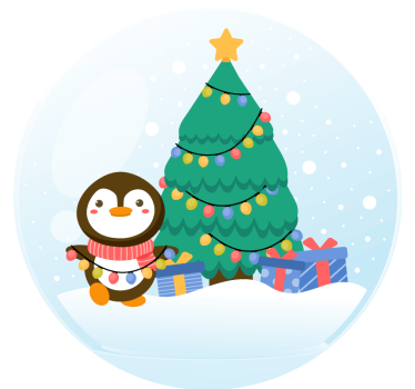 Dessous de verre noël pingouin avec sapin - TenStickers