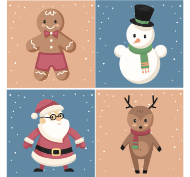 Dessous de verre noël figurines en pain d'épice festives - TenStickers