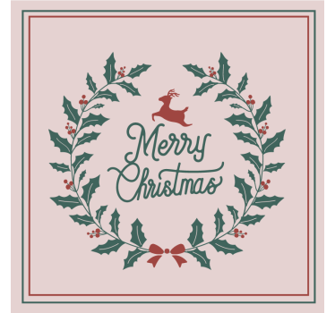 Dessous de verre noël couronne de houx renne - TenStickers
