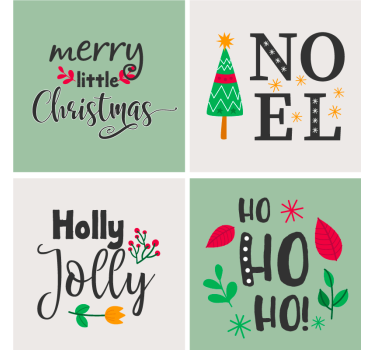 Dessous de verre noël elfa ho ho graphique - TenStickers
