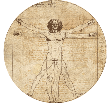 Dessous de verre moderne illustration de la figure vitruve - TenStickers