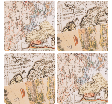 Dessous de verre vintage carte ancienne - TenStickers