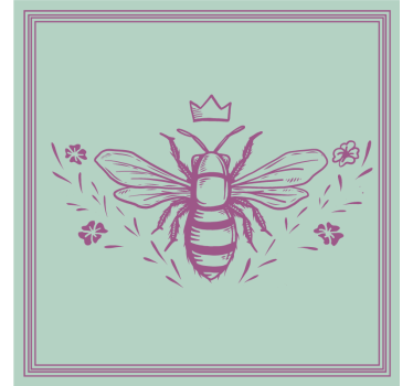 Dessous de verre geek abeille avec couronne - TenStickers