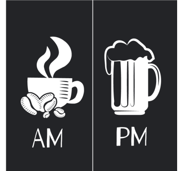 Dessous de verre citation café du matin bière du soir - TenStickers