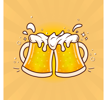 Dessous de verre bière À votre santé avec des mugs - TenStickers
