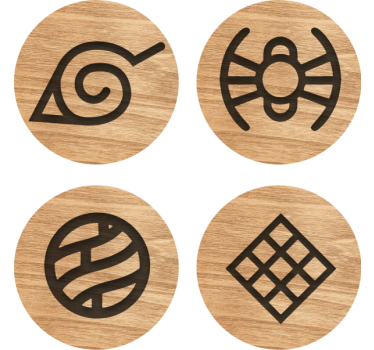 Dessous de verre geek cercles en bois symboliques - TenStickers