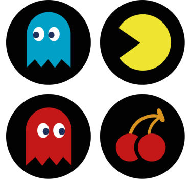 Dessous de verre geek icônes rétro colorées - TenStickers