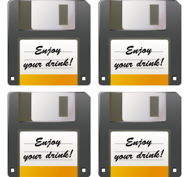 Dessous de verre rappel boisson disquette floppy - TenStickers