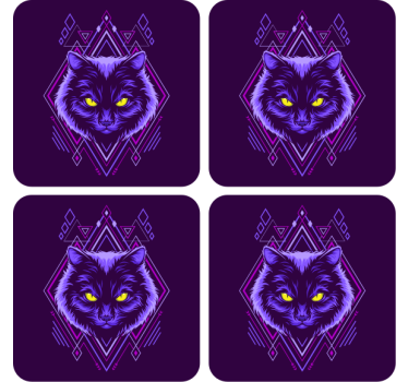 Dessous de verre geek illustration de chat élégant - TenStickers