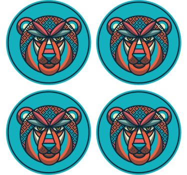dessous de verre tres moderne Lion géométrique - TenStickers