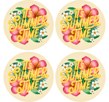 Dessous de verre citation été floral - TenStickers