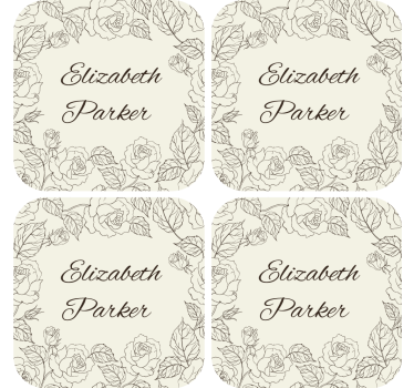 dessous de verre personnalisable Roses anciennes - TenStickers