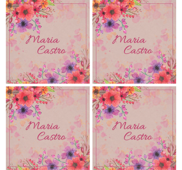 Dessous de verre personnalisable floraux - TenStickers