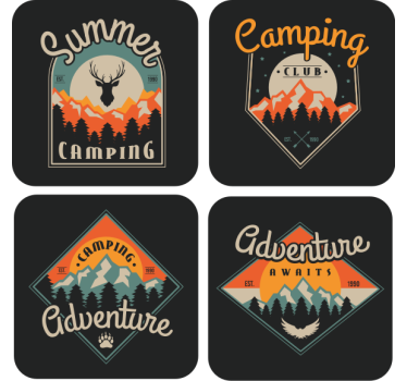 Dessous de verre vintage aventure de camping - TenStickers
