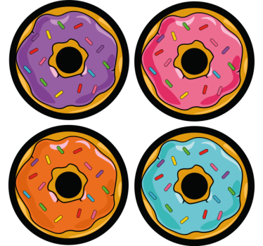 Dessous de verre geek friandises colorées saupoudrées - TenStickers