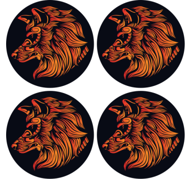 Dessous de verre vintage profil de loup féroce - TenStickers