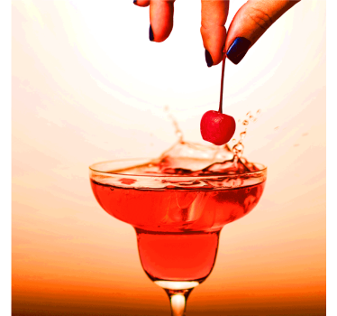 Dessous de verre moderne cocktail cerise splash - TenStickers