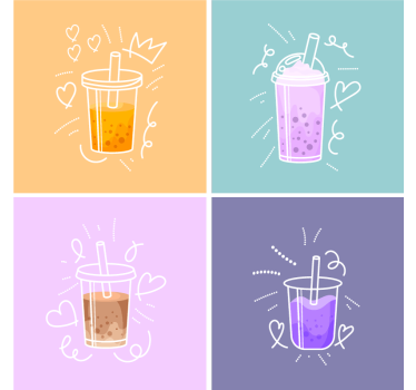 Dessous de verre moderne illustrations de boissons colorées - TenStickers