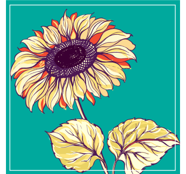 Dessous de verre bière illustration de tournesol Éclatante - TenStickers