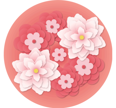 Dessous de verre geek arrangement floral superposé - TenStickers