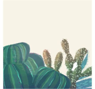 Dessous de verre arrangement de cactus texturé - TenStickers