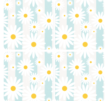 Dessous de verre geek motif floral marguerite - TenStickers