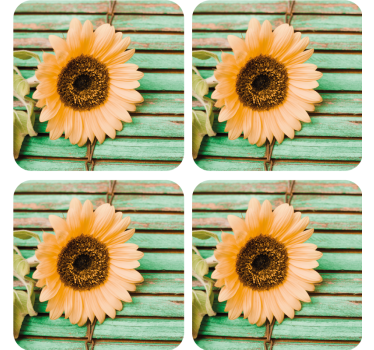 Dessous de verre moderne tournesol sur fond vert - TenStickers