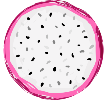 Dessous de verre geek tranche colorée de fruit du dragon - TenStickers
