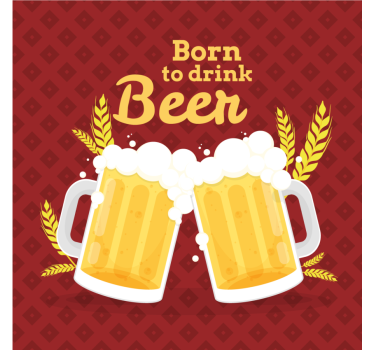 Dessous de verre bière santé avec des bières - TenStickers