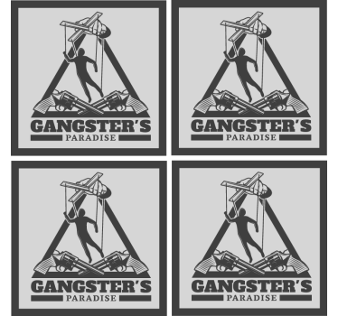 Dessous de verre bière illustration thème gangster - TenStickers