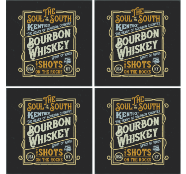 Dessous de verre citation bourbon whisky Âmes - TenStickers