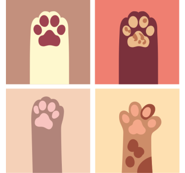 Dessous de verre geek motifs de pattes d'animaux - TenStickers