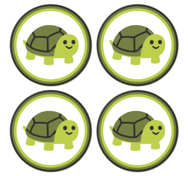 Dessous de verre geek tortue souriante graphique - TenStickers