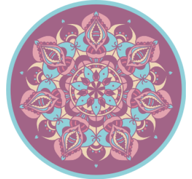 Dessous de verre moderne arrangement floral mandala complexe - TenStickers