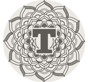 Dessous de verre bière monogramme floral - TenStickers