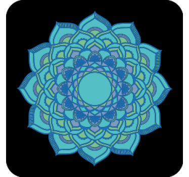 Dessous de verre floral bleu intriqué - TenStickers