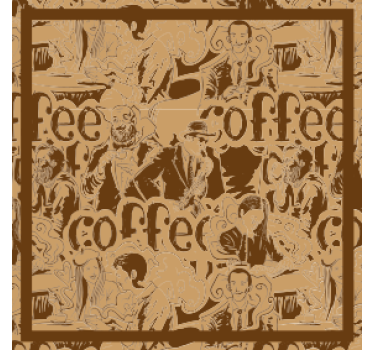 Dessous de verre personnages de café vintage - TenStickers