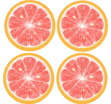 Dessous de verre geek motif tranche d'agrumes - TenStickers