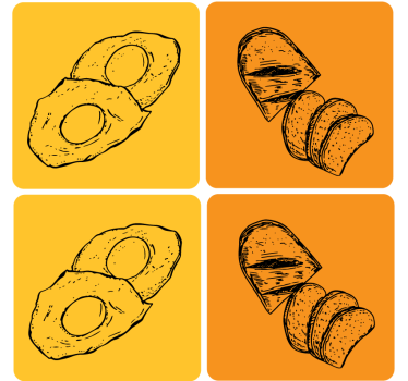 Dessous de verre moderne avocat tranché et pain - TenStickers