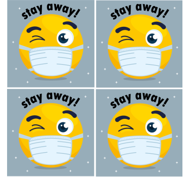 Dessous de verre Émoji clin d'œil avec masque - TenStickers