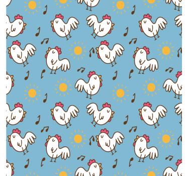 Dessous de verre moderne poules joyeuses et soleil - TenStickers