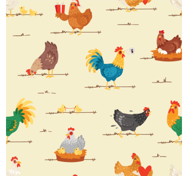 Dessous de verre moderne animaux de ferme colorés - TenStickers